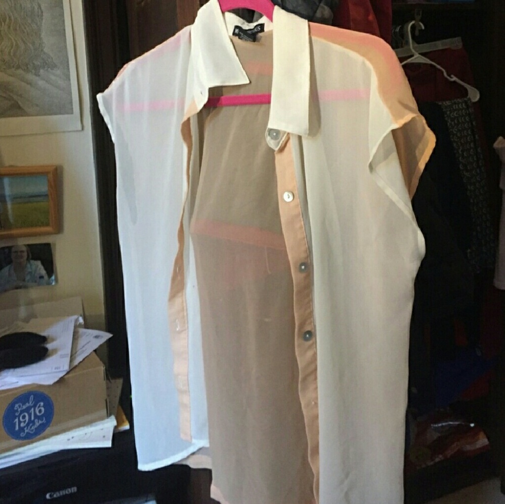 Free w/ purcgase - Duo tone button up blouse